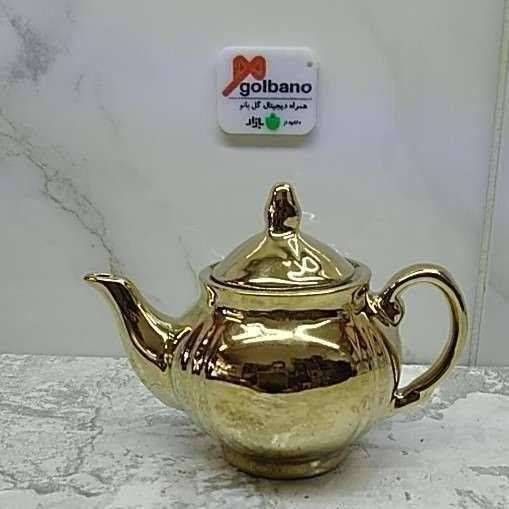 قوری چینی طلایی کوچک طرح ارغوان 203017