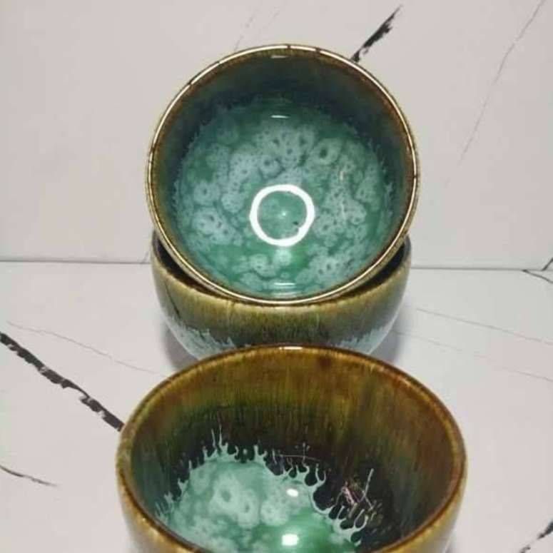 پیاله ترشی خوری تکی سرامیکی سبز آبشاری 402457