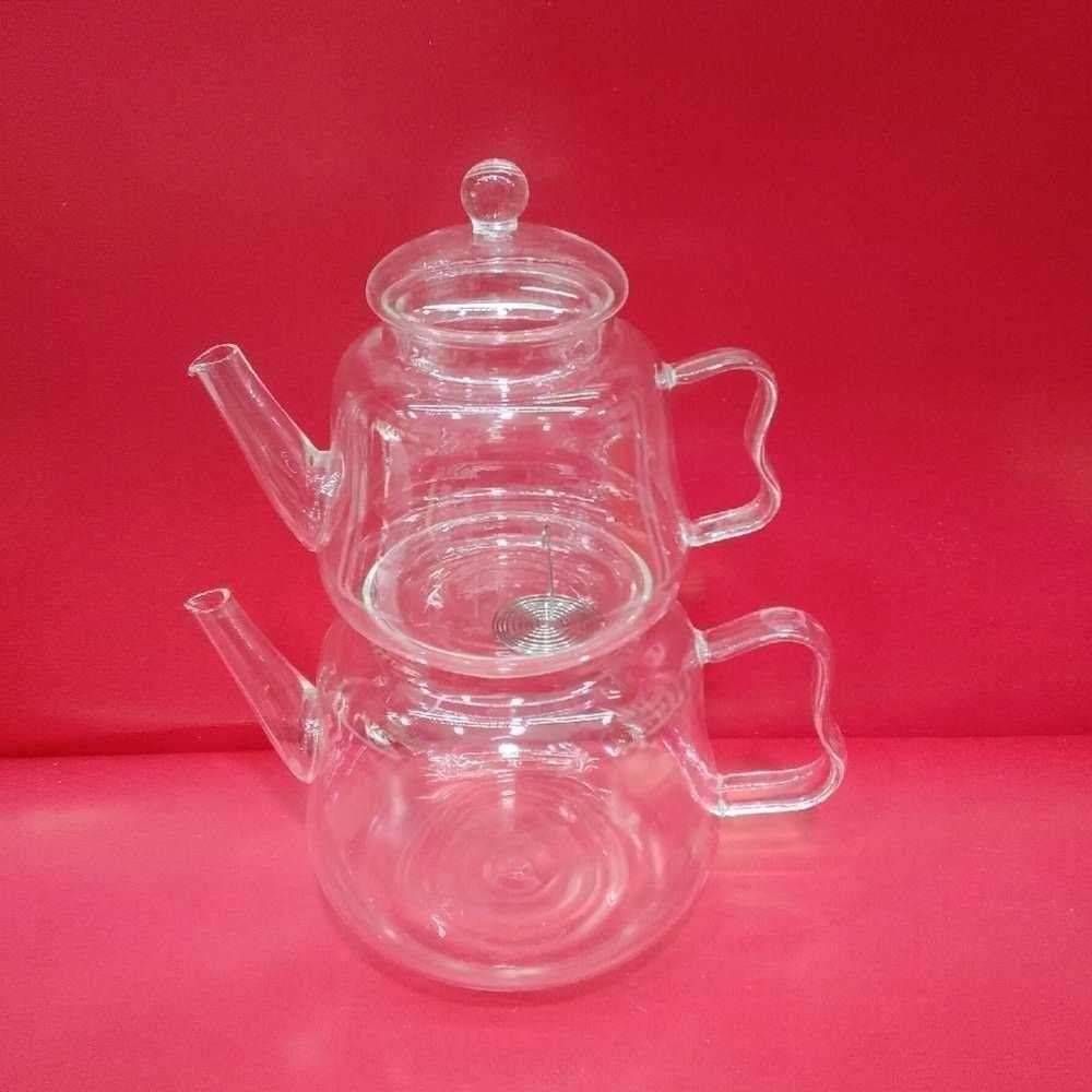 کتری قوری شیشه پیرکس دسته کج 203021