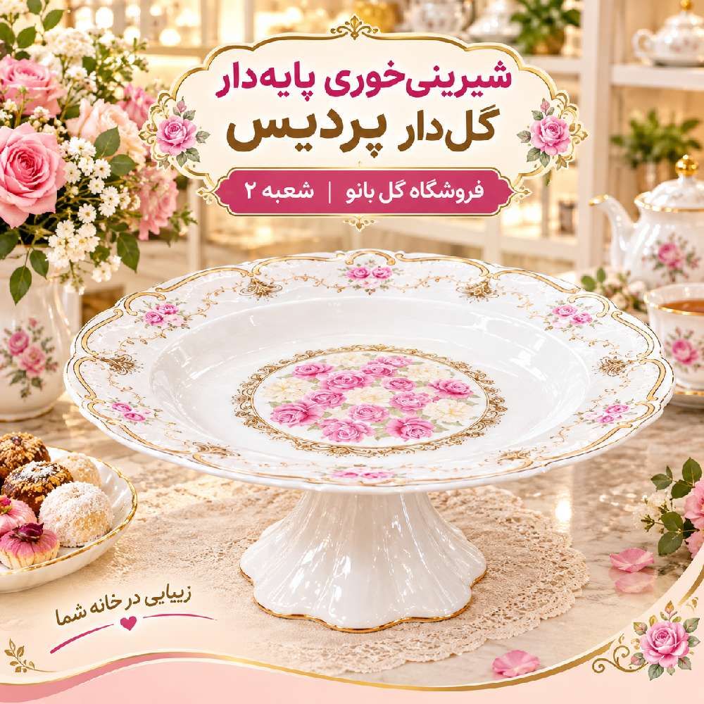 شیرینی خوری پایه دار گلدارپردیس 201609