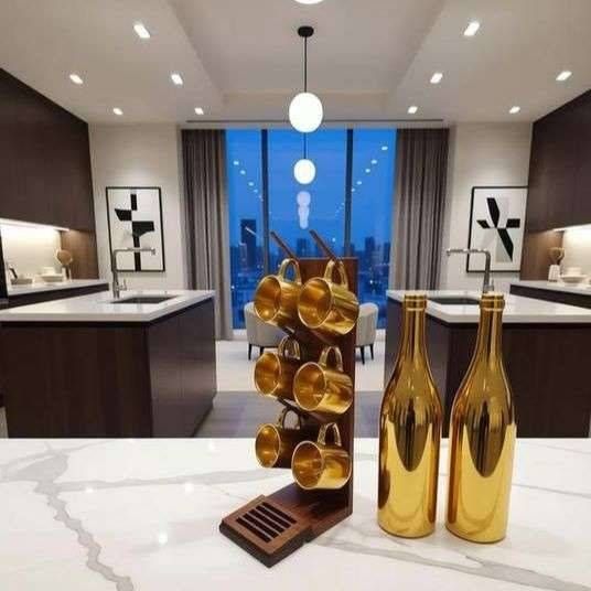 آویزشات چوبی با پایه زیرلیوانی 203061